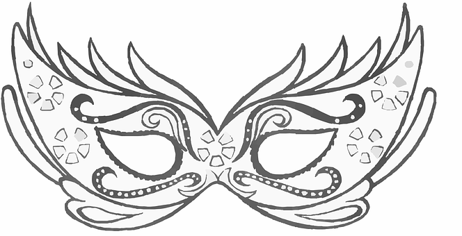 Intricate Venetian Mask Outline PNG image