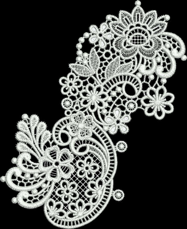 Intricate White Lace Design PNG image
