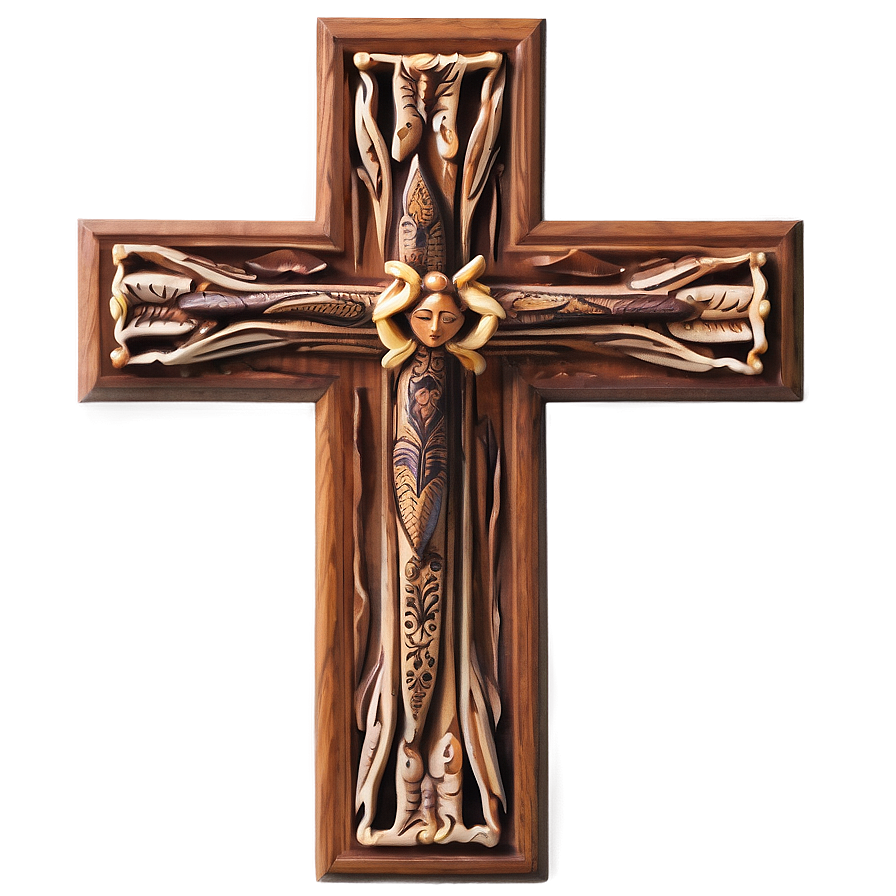 Intricate Wooden Cross Png Dgk96 PNG image