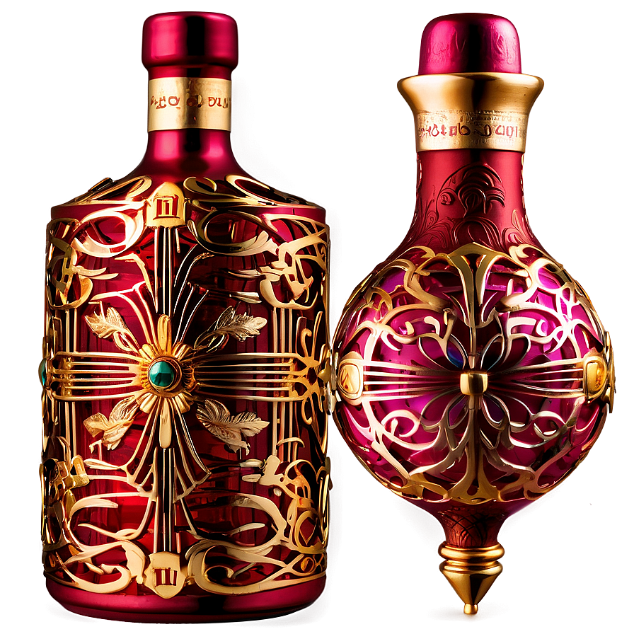 Intricately Designed Liquor Bottle Png Erq PNG image