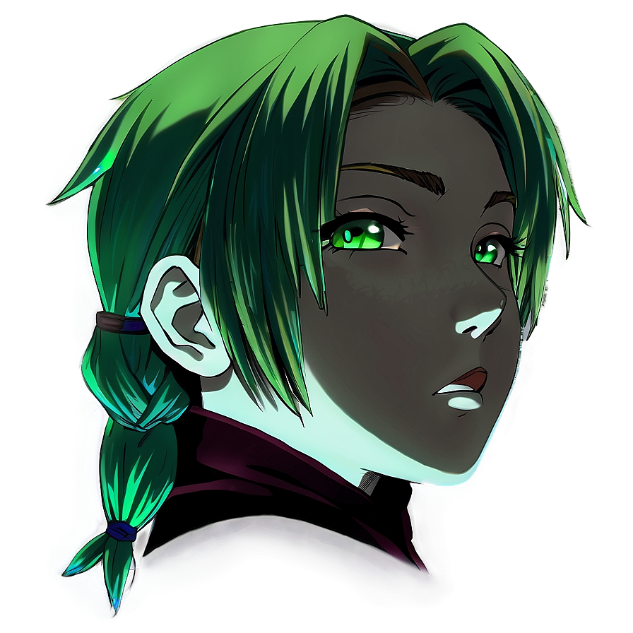 Intriguing Green Haired Anime Png For Download Avo8 PNG image