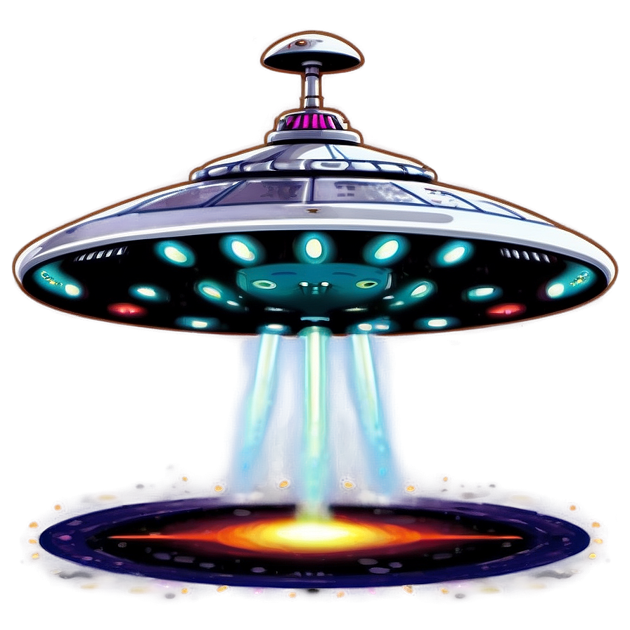 Invaders Style Flying Saucer Png 06202024 PNG image