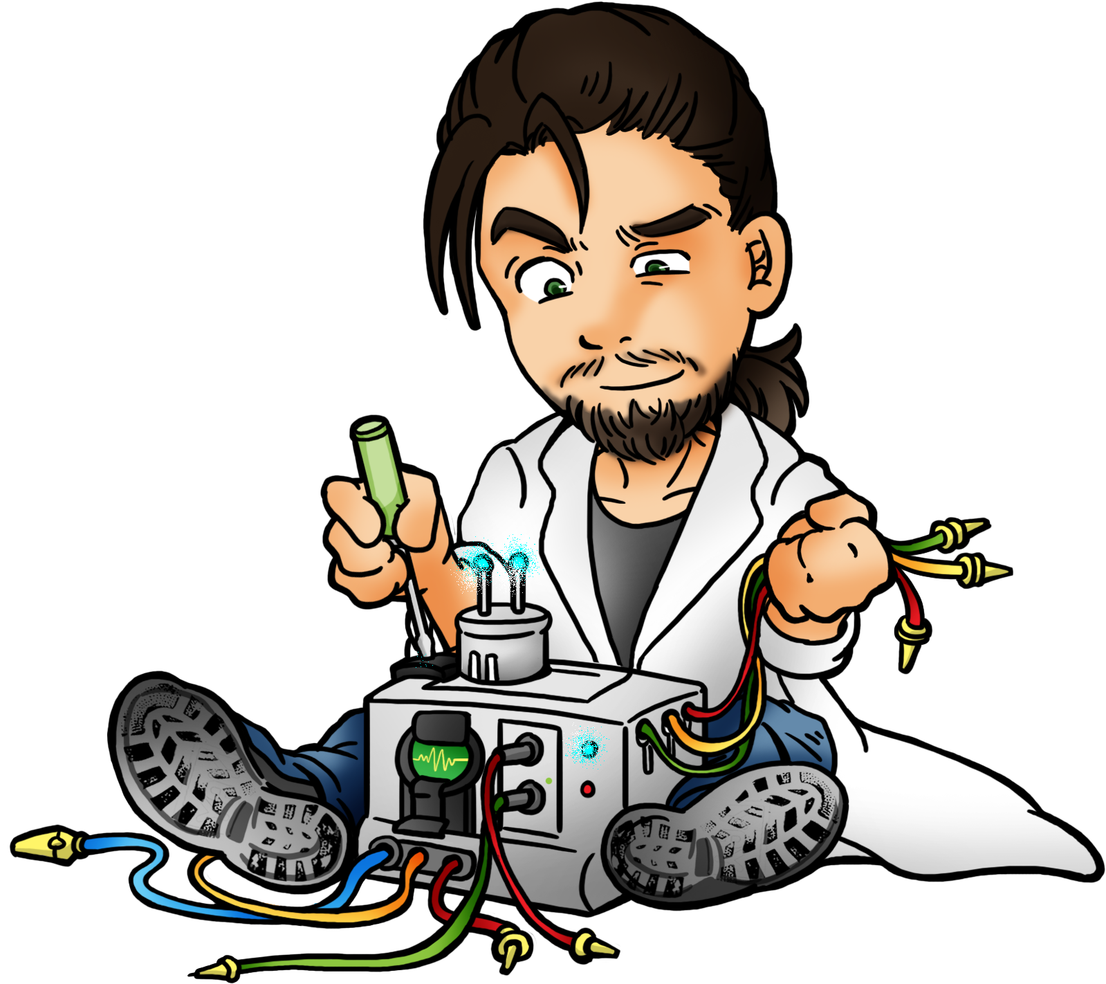 Inventive Scientist Cartoon Character PNG image