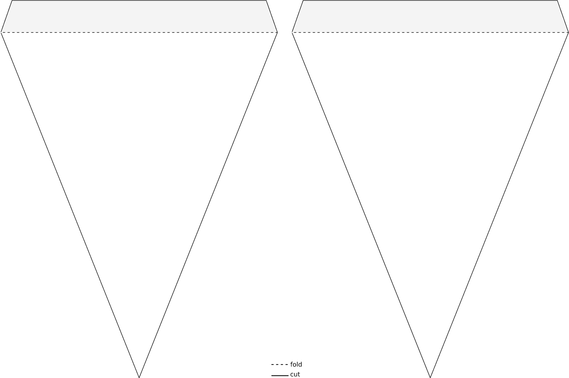 Inverted Triangle Paper Fold Cut PNG image
