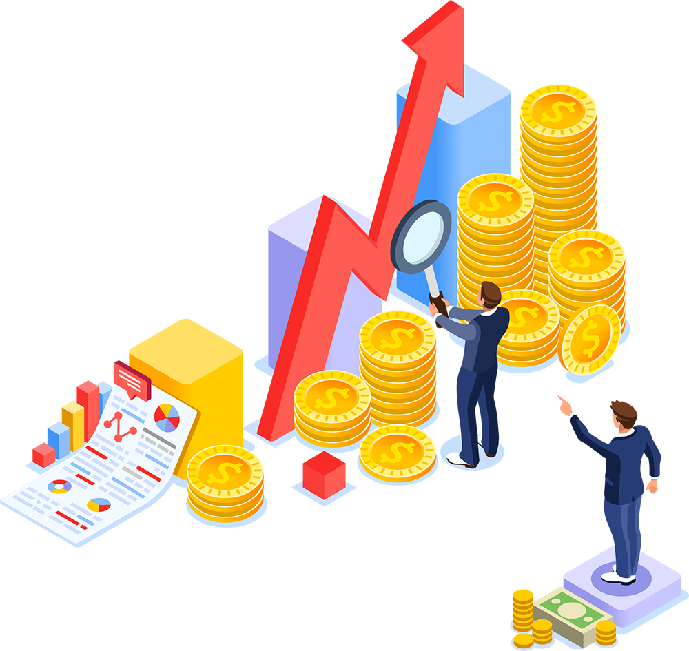 Investment Growth Analysis Illustration PNG image