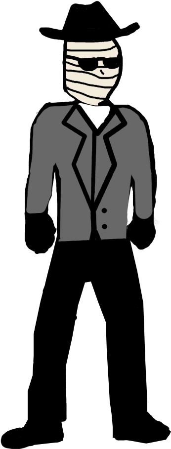 Invisible Manin Suitand Hat PNG image