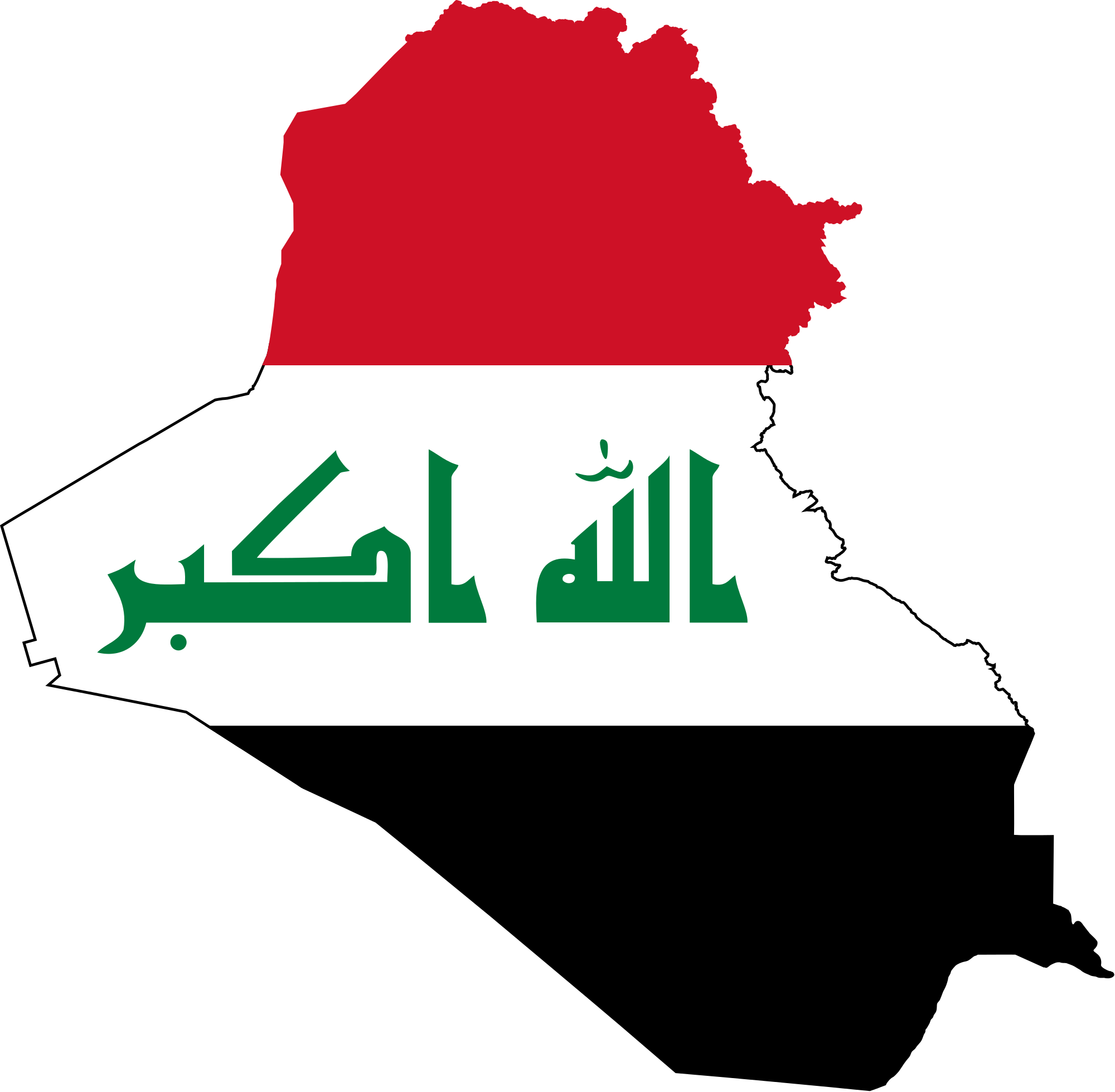 Iraq Mapwith Flag Graphic PNG image