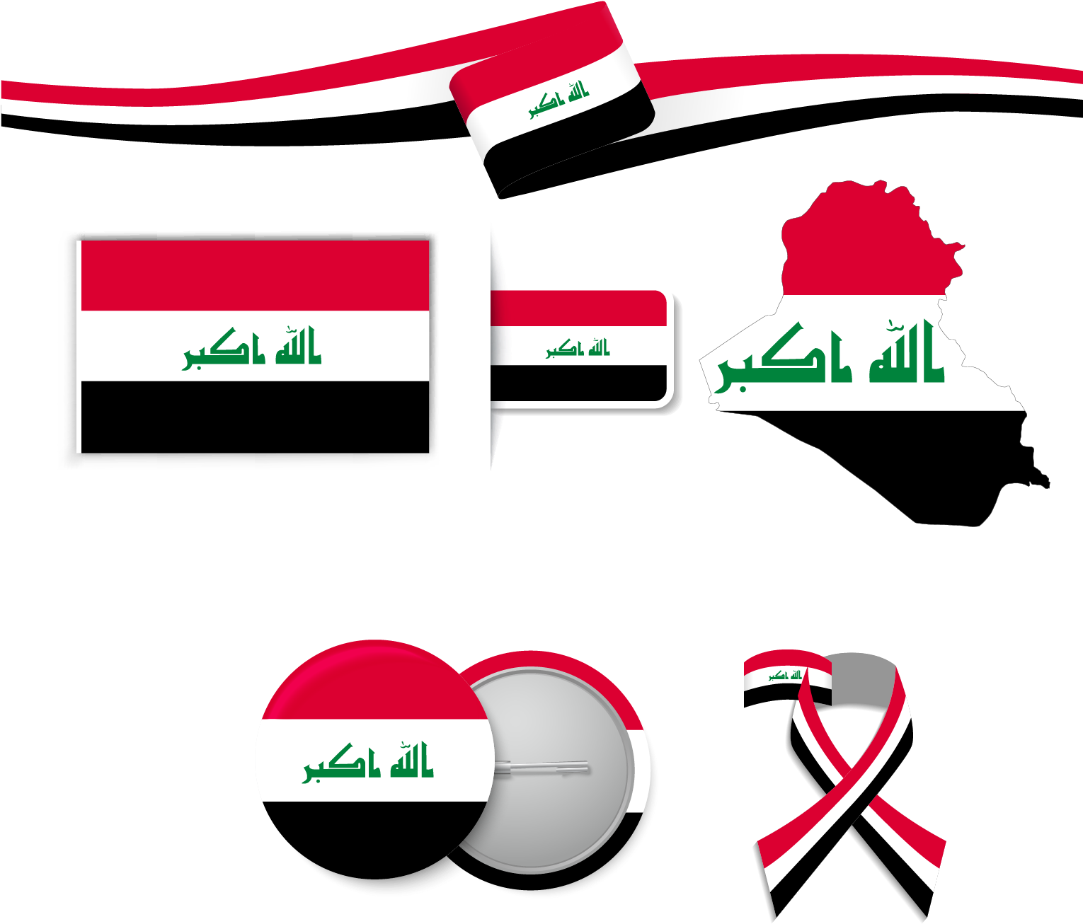 Iraqi Flag Design Elements PNG image