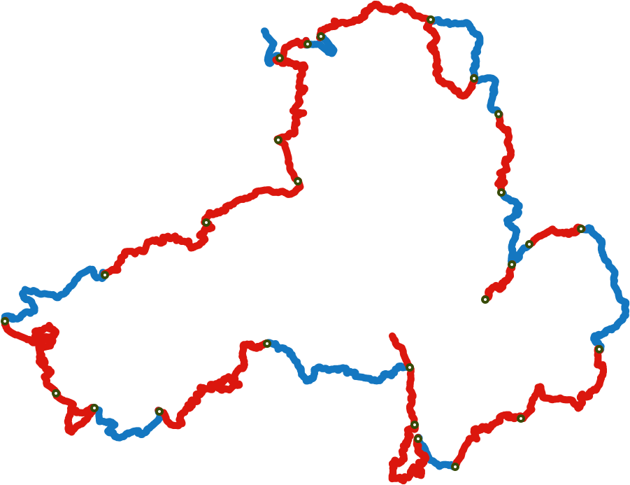 Ireland Geographical Outlinewith Pointsof Interest PNG image