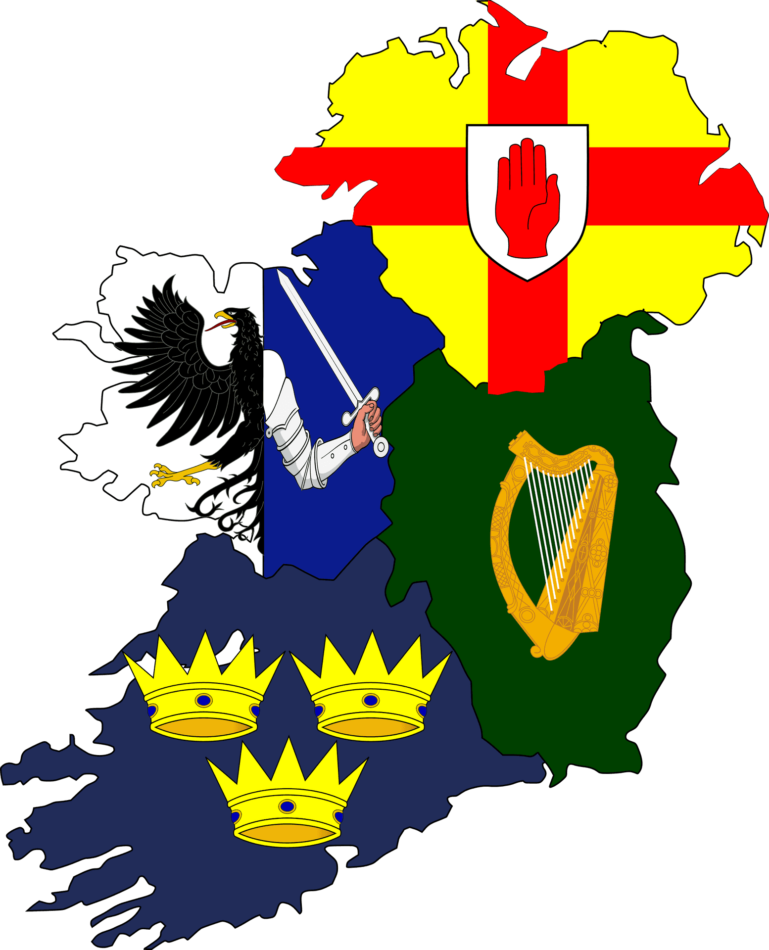 Ireland Provinces Heraldry PNG image