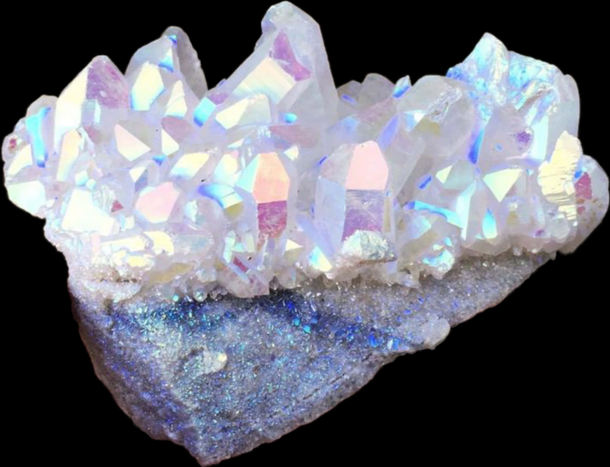 Iridescent Quartz Crystal Cluster.jpg PNG image