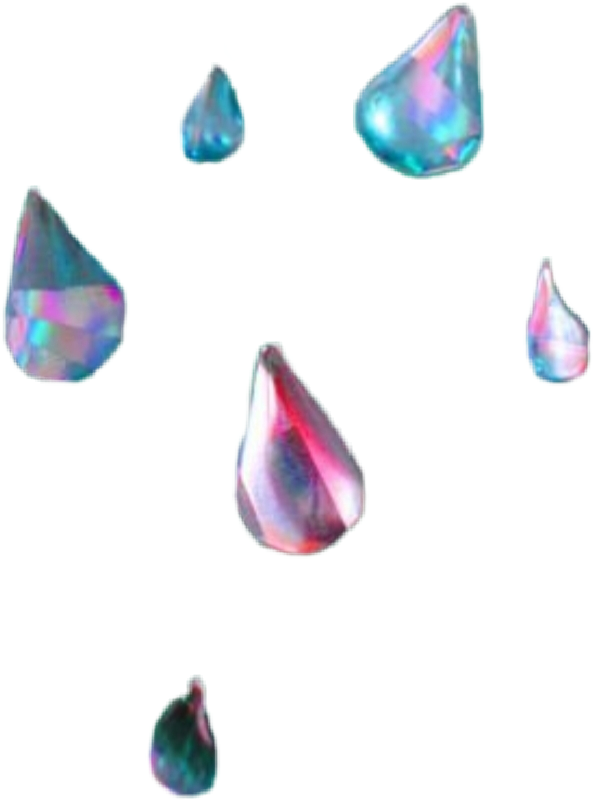 Iridescent Teardrops Floating PNG image