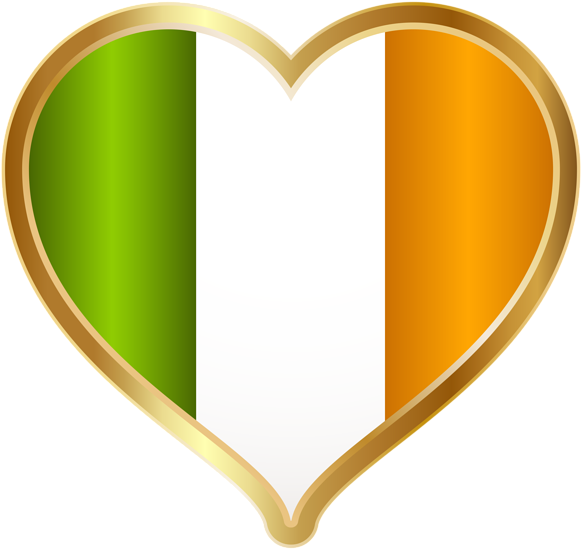 Irish Flag Heart Shaped Icon PNG image