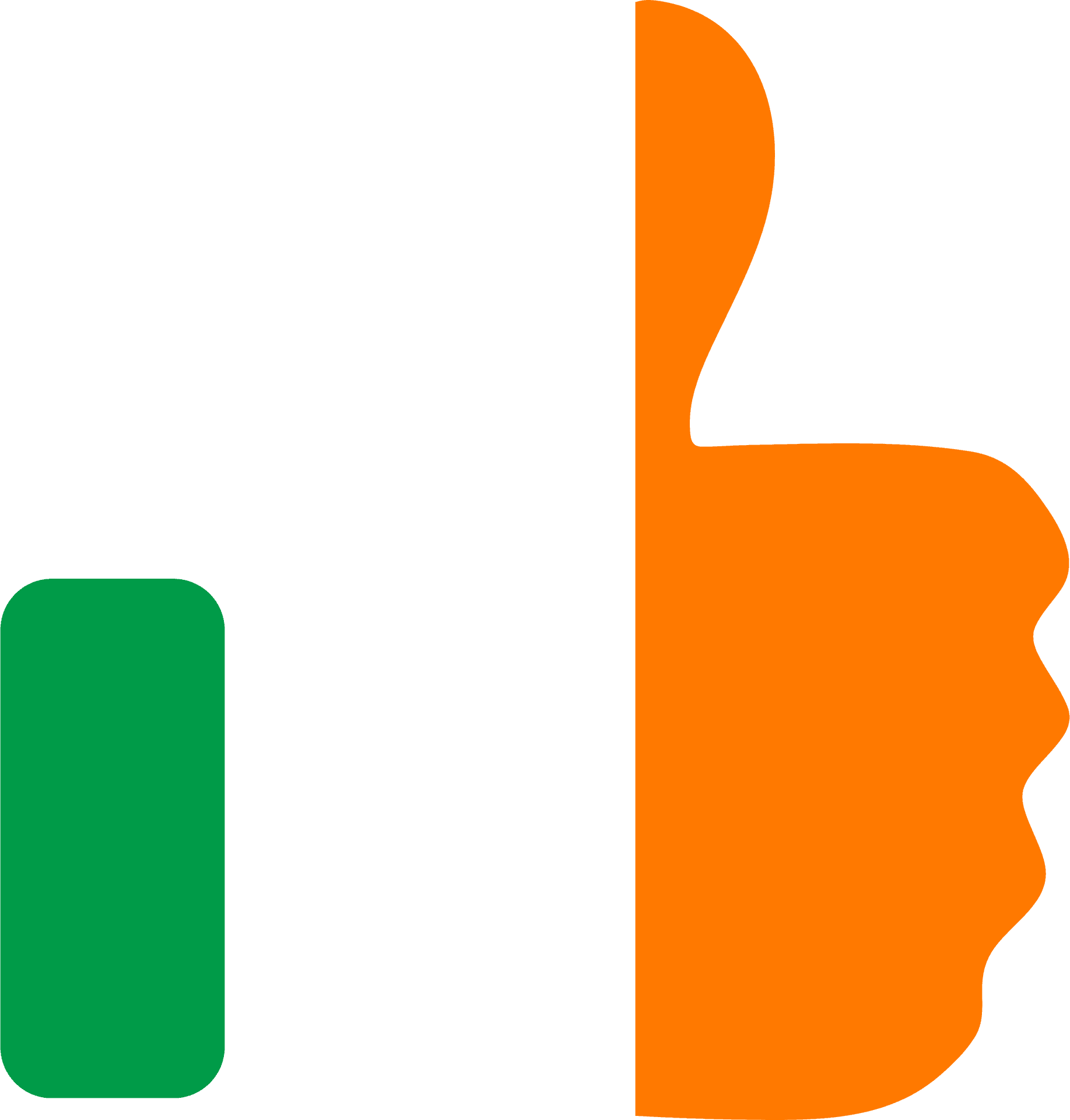 Irish Thumbs Up Flag Graphic PNG image