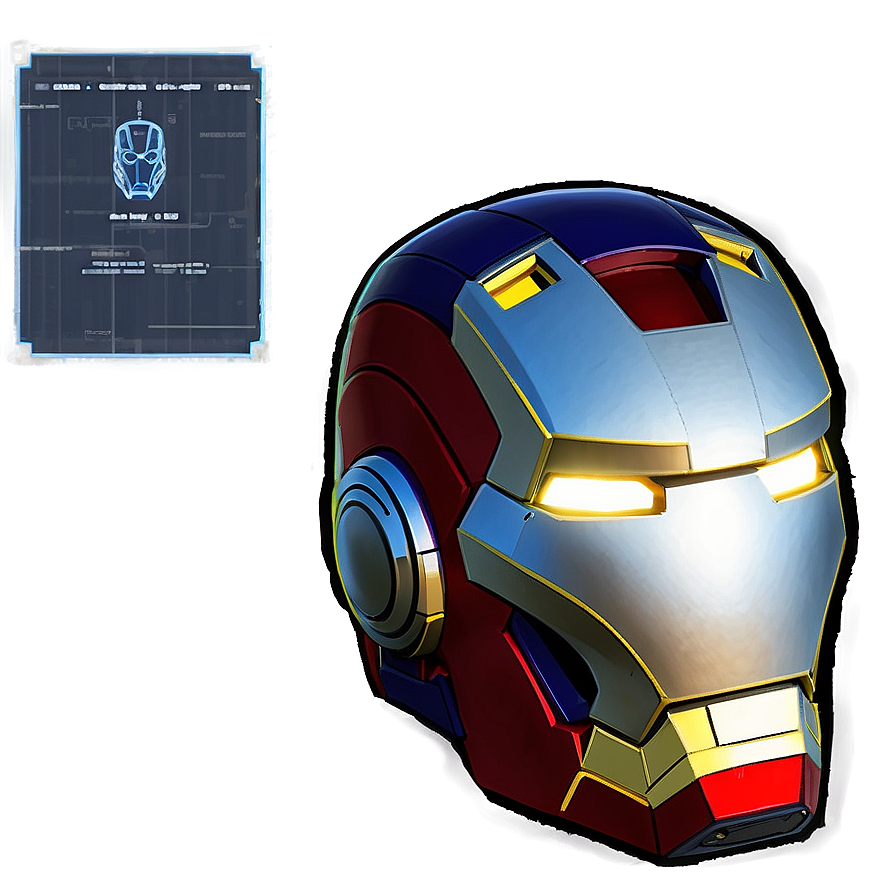 Iron Man Helmet Blueprint Png Hba97 PNG image