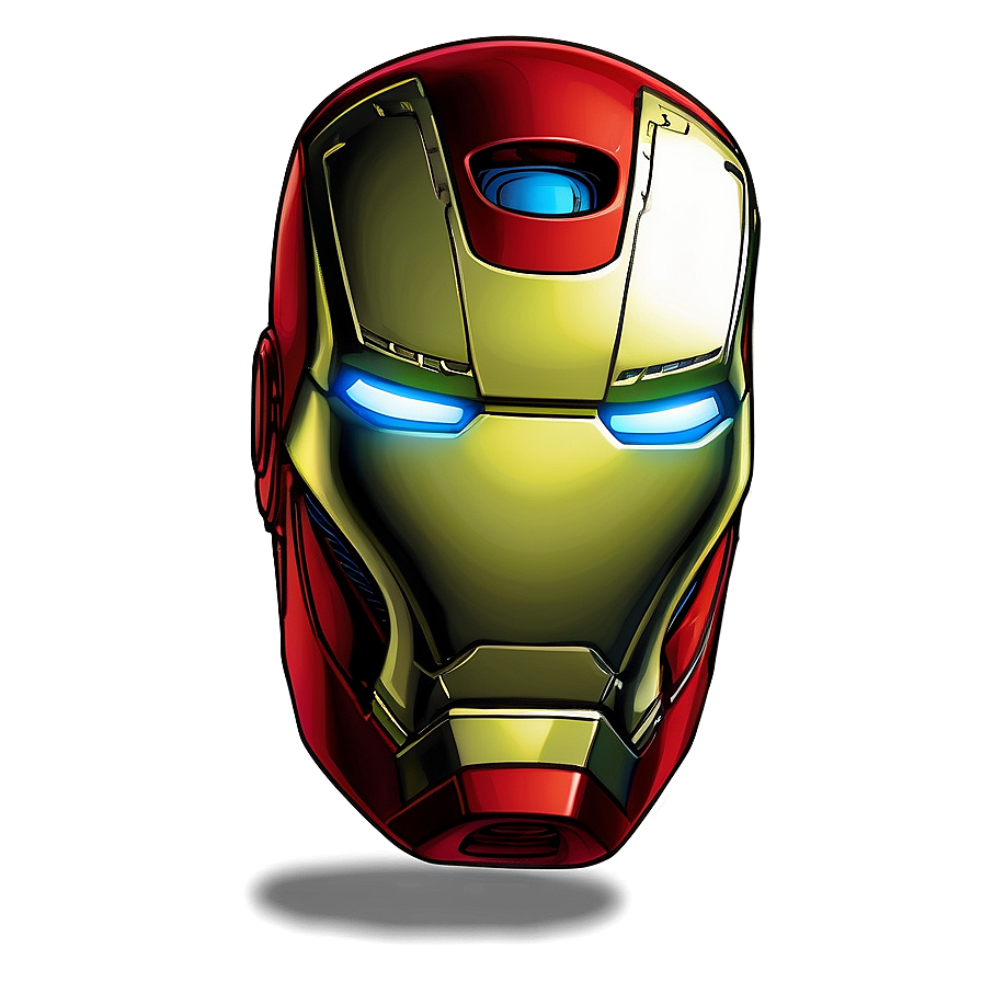 Iron Man Helmet Comic Style Png Kmp23 PNG image