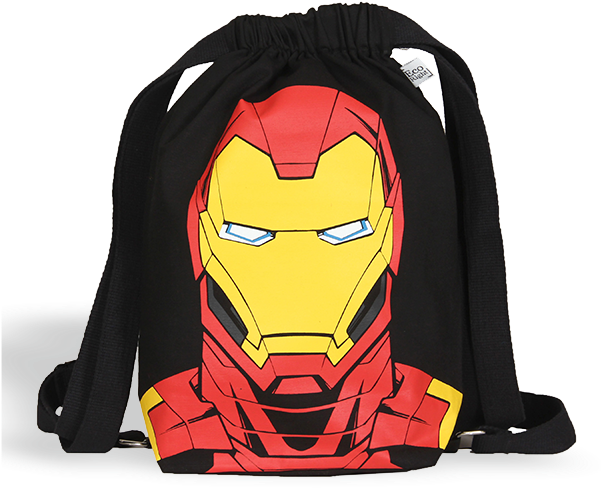 Iron Man Mask Drawstring Bag PNG image