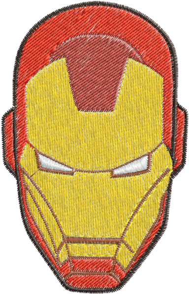 Iron Man Mask Embroidery Design PNG image