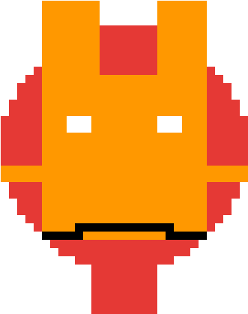 Iron Man Mask Pixel Art PNG image