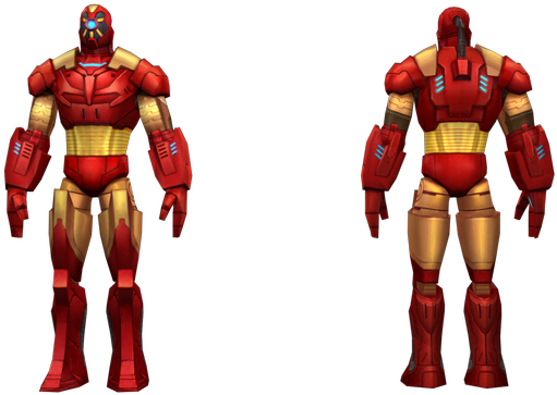 Iron Suit Frontand Back PNG image