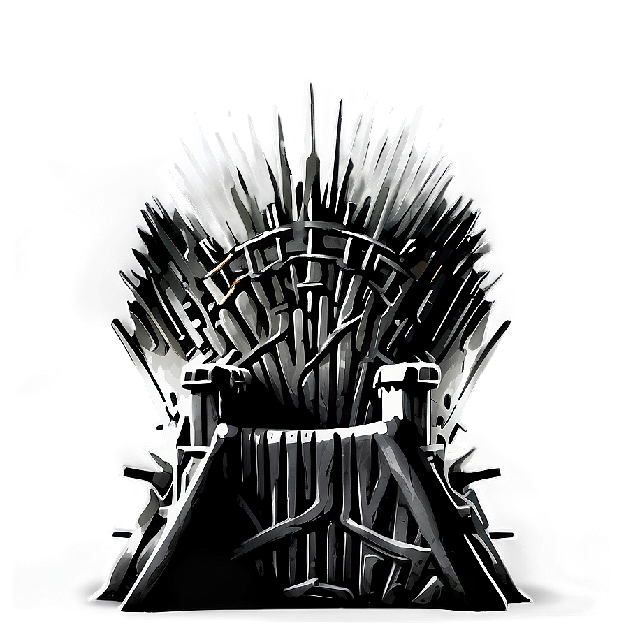 Iron Throne Black And White Png 06282024 PNG image