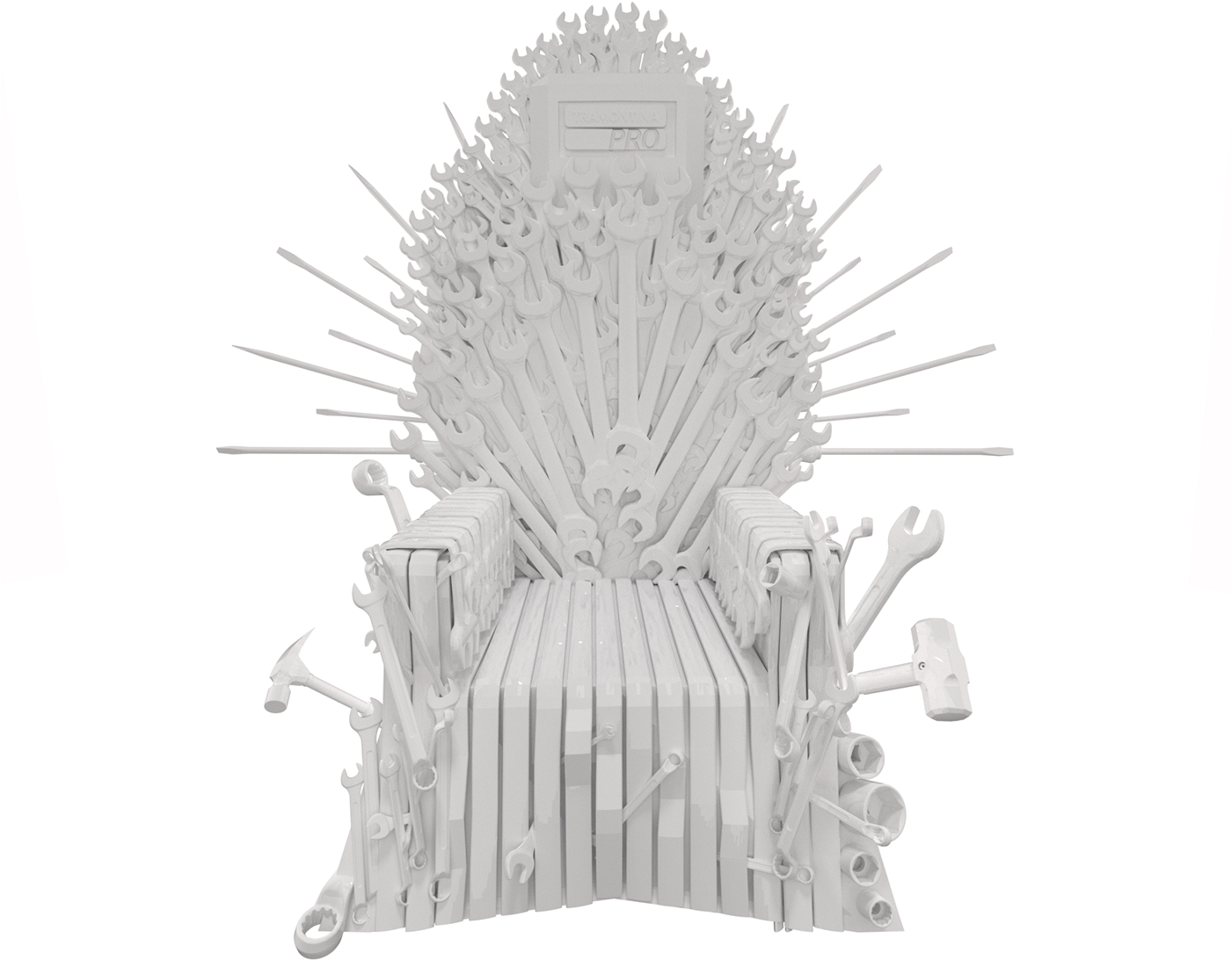 Iron Throne Replica Madeof Tools PNG image