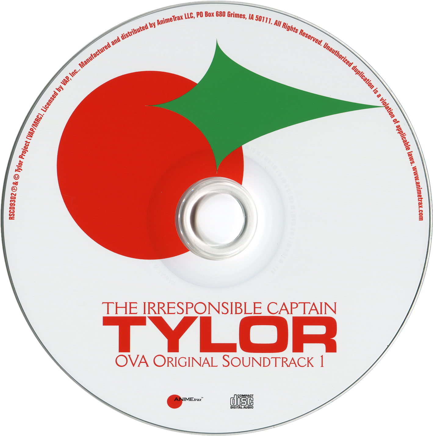 Irresponsible Captain Tylor O V A Soundtrack C D PNG image