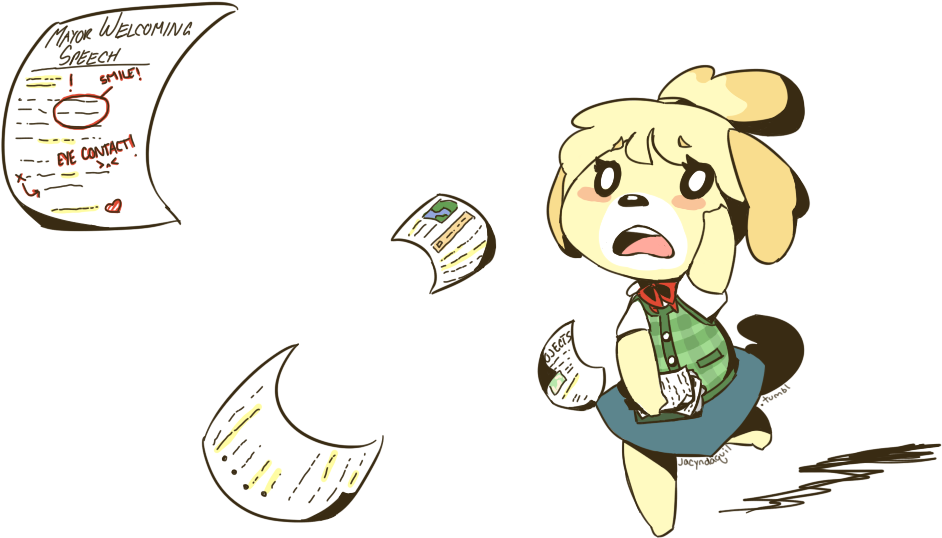 Isabelle Losing Her Speech Animal Crossing PNG image