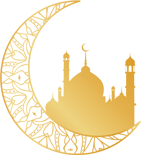 Islamic Crescentand Mosque Design PNG image