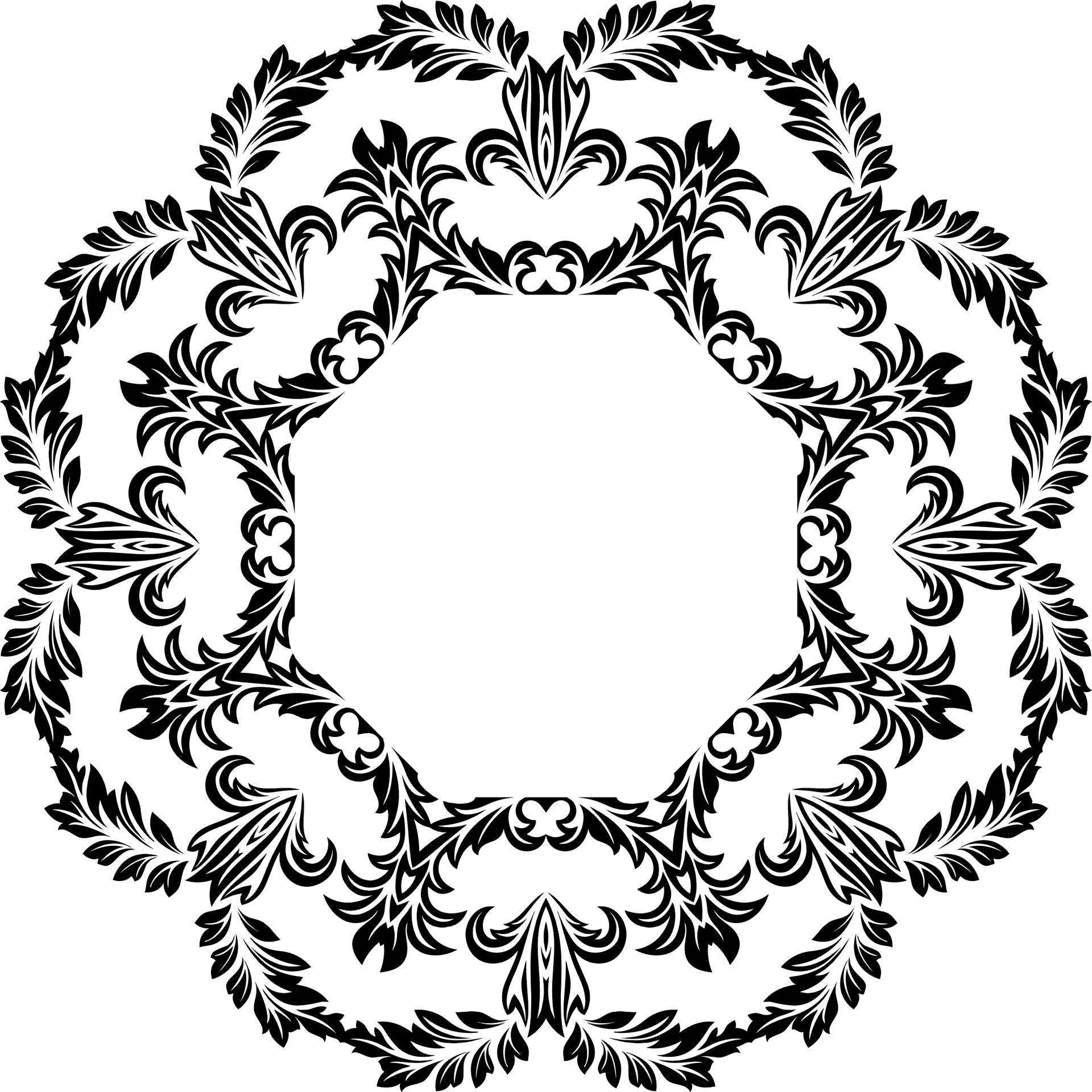 Islamic Floral Frame Design PNG image