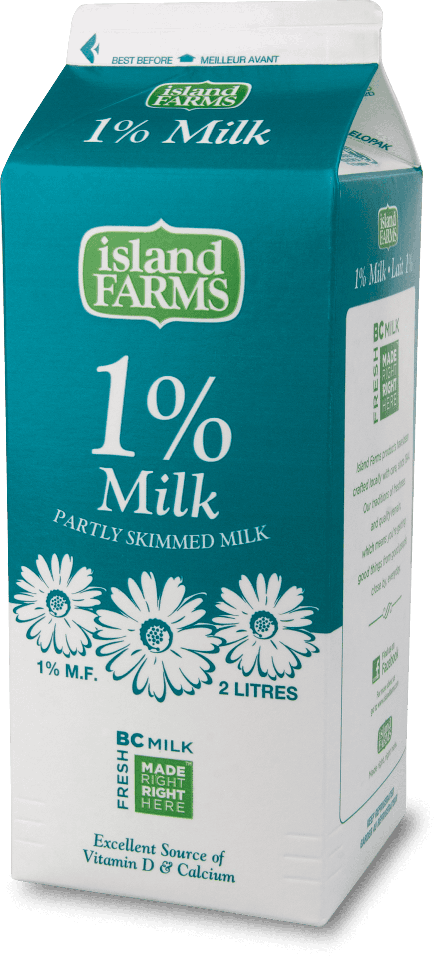 Island Farms1 Percent Milk Carton PNG image