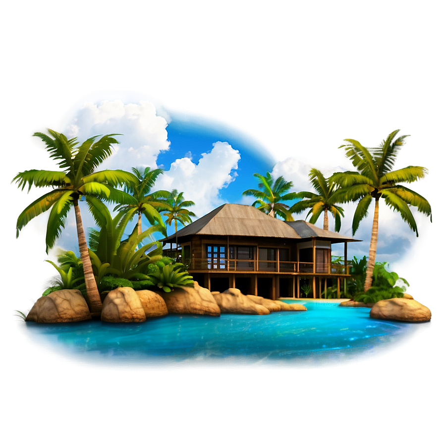 Island Mansion Paradise Png Ydf PNG image