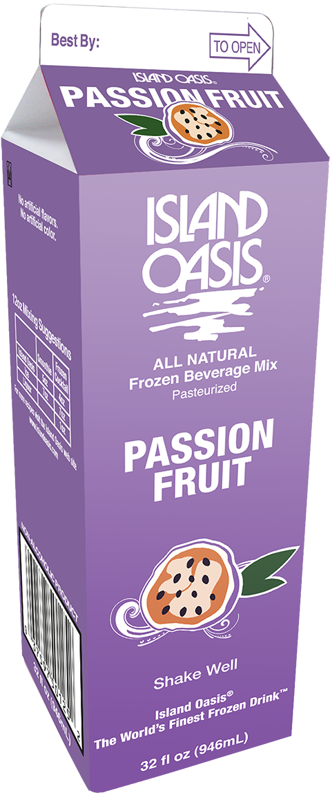 Island Oasis Passion Fruit Frozen Beverage Mix PNG image