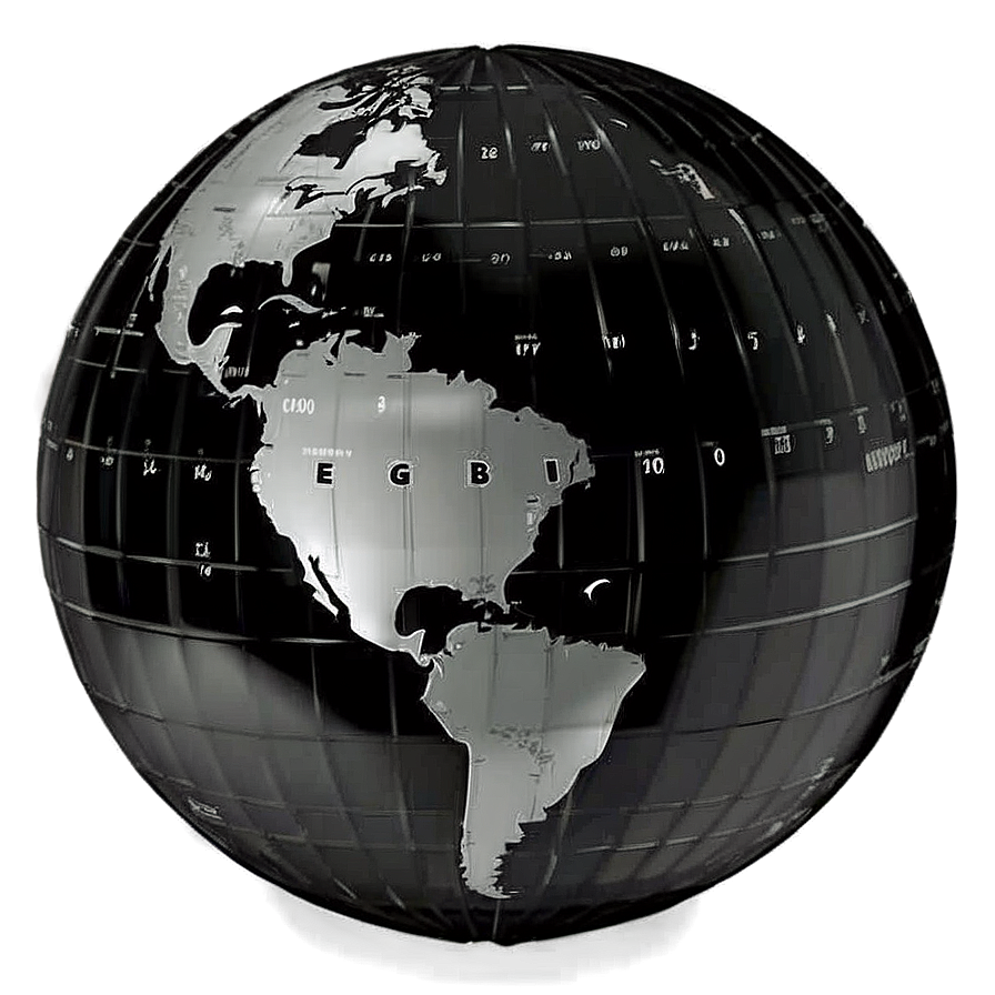 Isolated Black And White Globe Png 89 PNG image