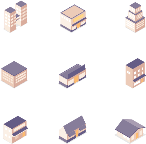 Isometric Building Collection PNG image