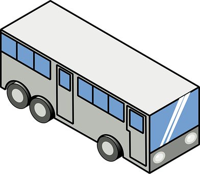 Isometric City Bus Vector PNG image