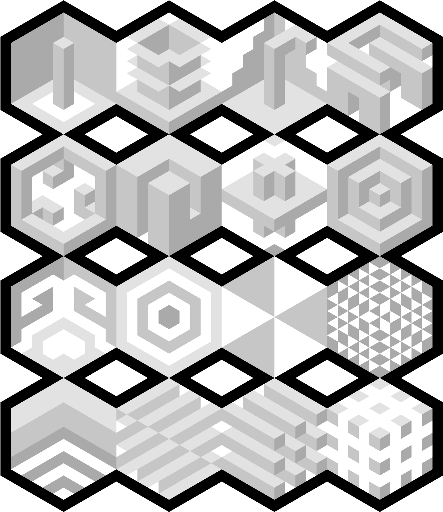 Isometric Geometric Patterns PNG image