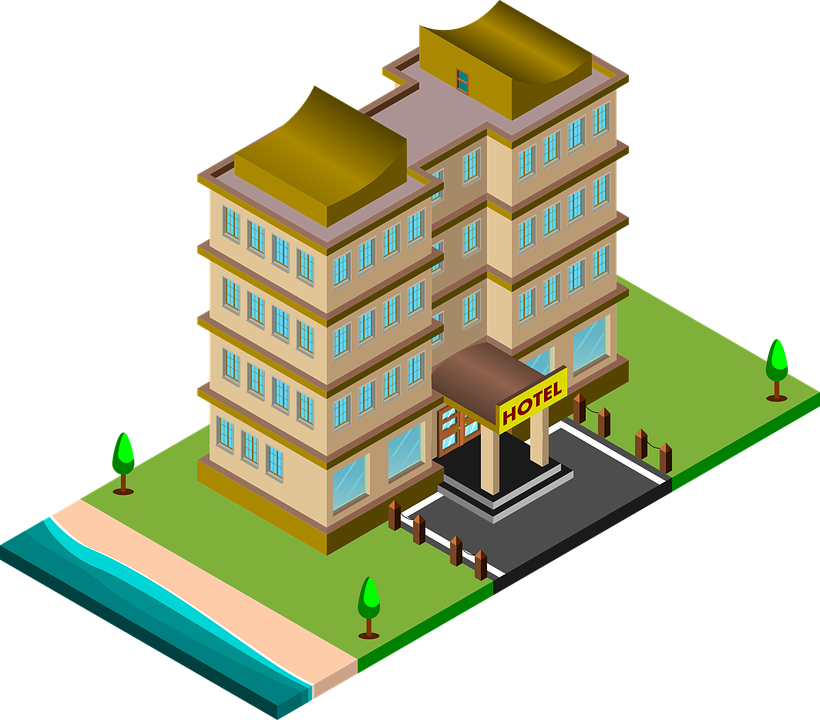 Isometric Hotel Illustration PNG image