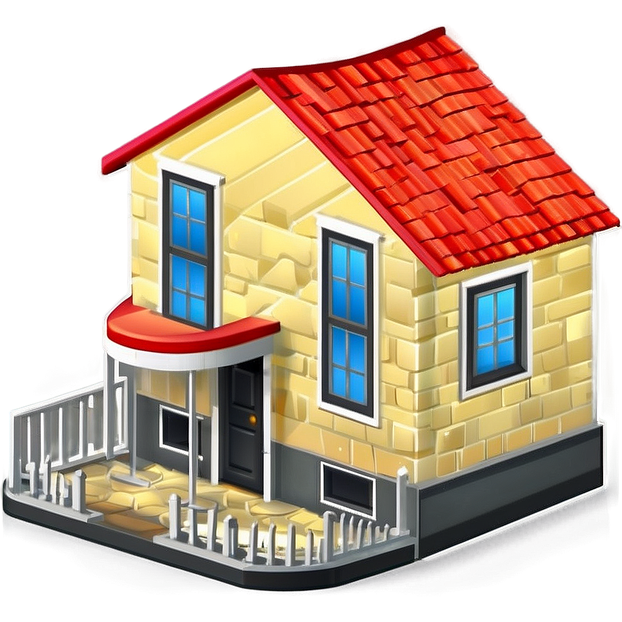 Isometric House Emoji Png Slc82 PNG image