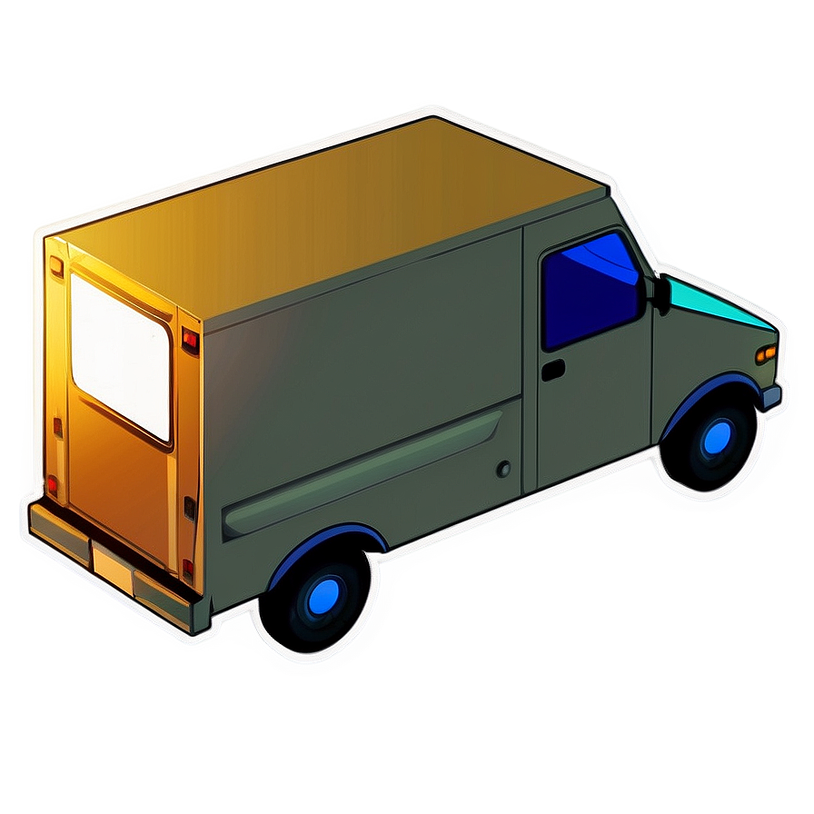 Isometric Mail Truck Graphic Png 8 PNG image