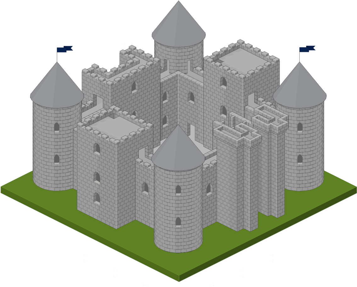 Isometric Medieval Castle3 D Model PNG image