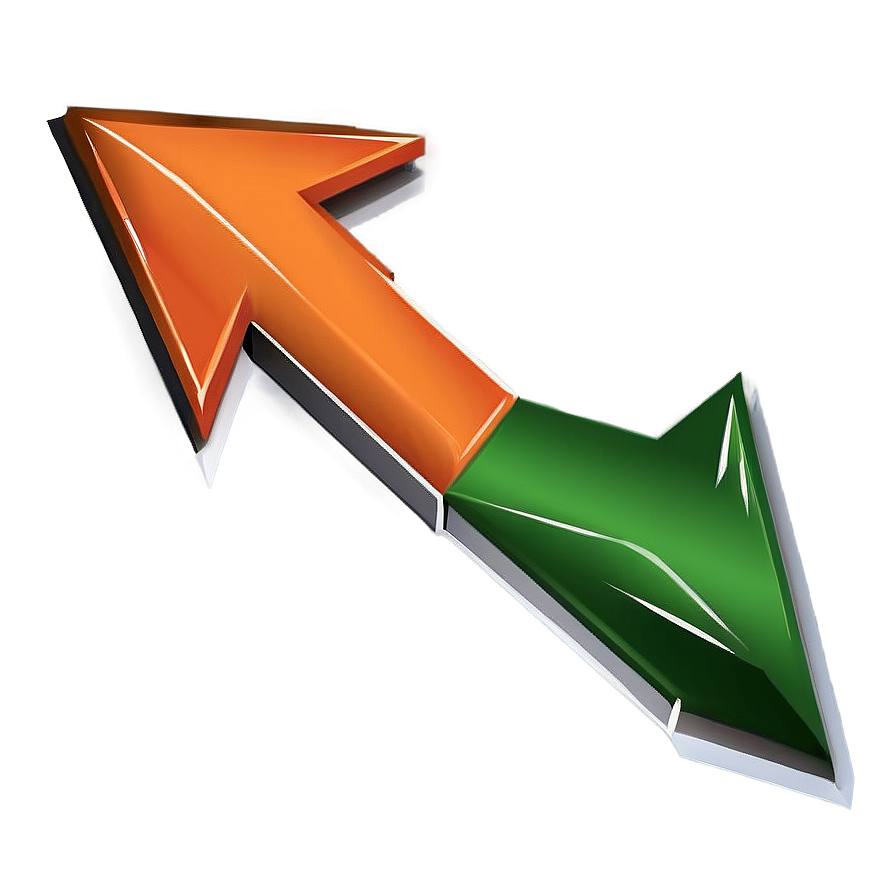 Isometric Orange Arrow Png Heu23 PNG image