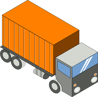 Isometric Truck Illustration PNG image