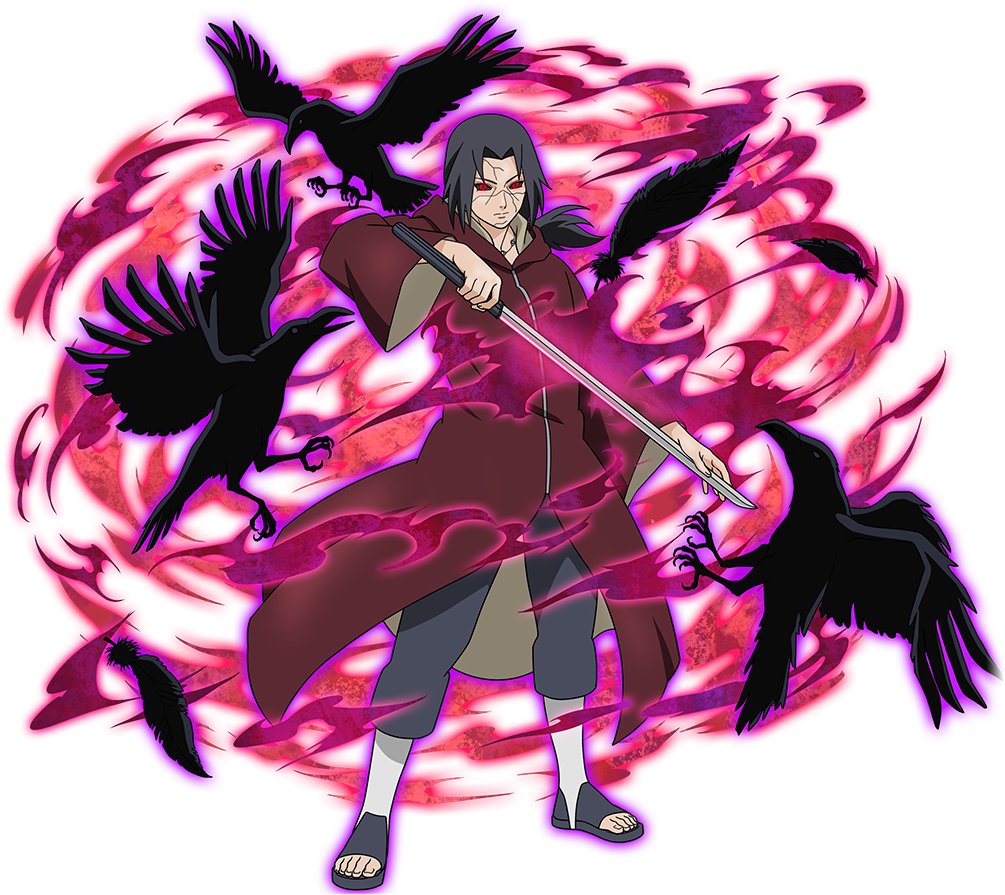 Itachi Uchiha Crowsand Genjutsu PNG image