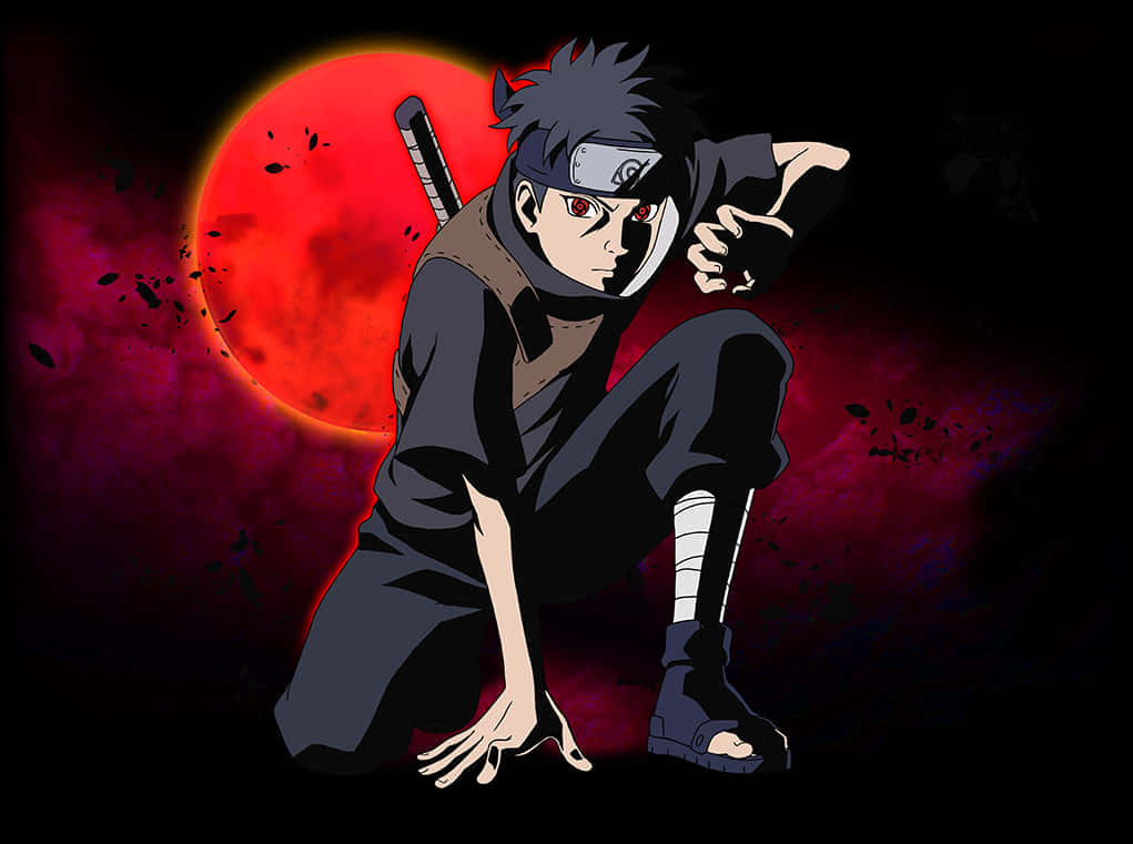 Itachi Uchiha Red Moon Background PNG image