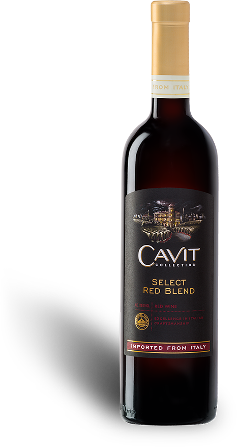 Italian Cavit Select Red Blend Wine Bottle PNG image