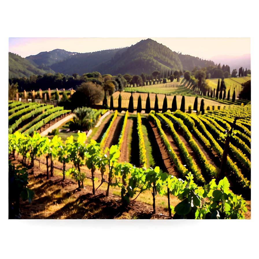 Italy Vineyard Sunset Png 90 PNG image