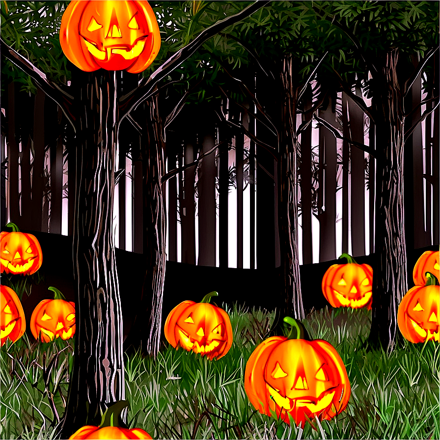 Jack O Lantern In Forest Png 48 PNG image