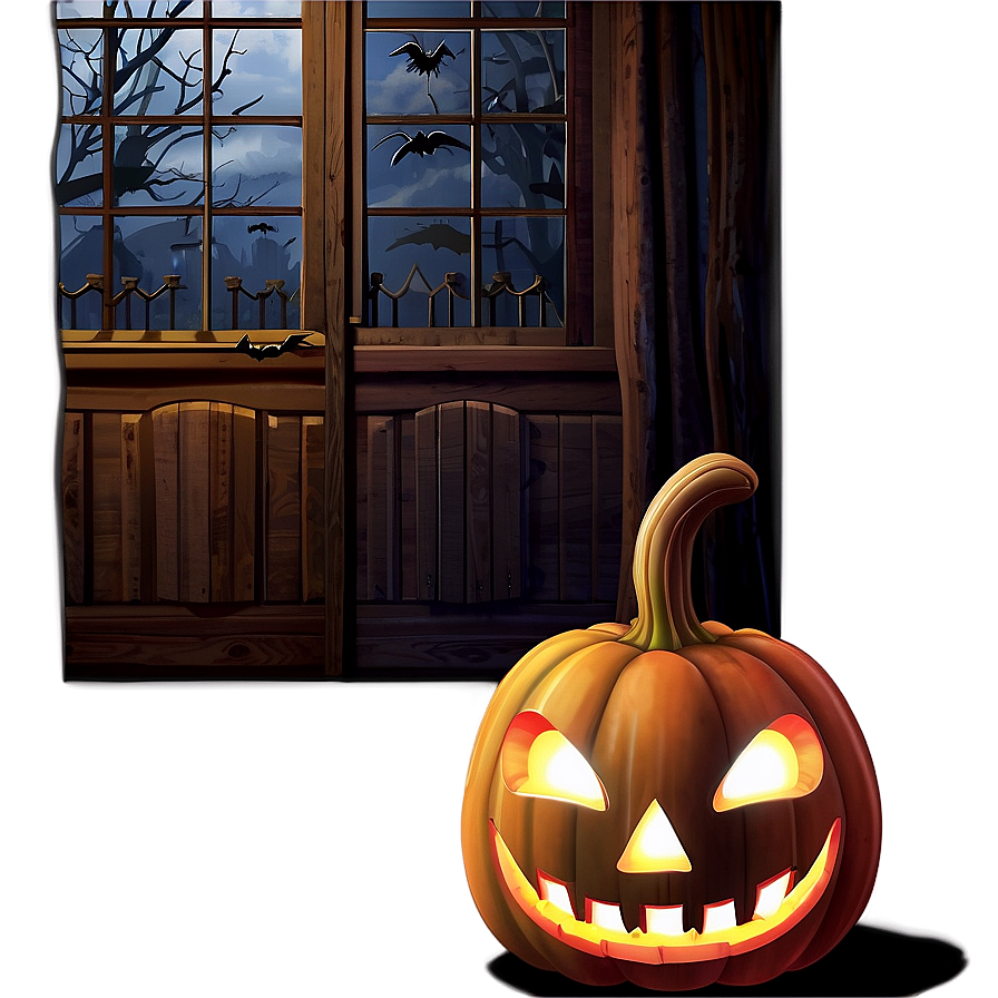 Jack O Lantern In Haunted House Png Nbx PNG image