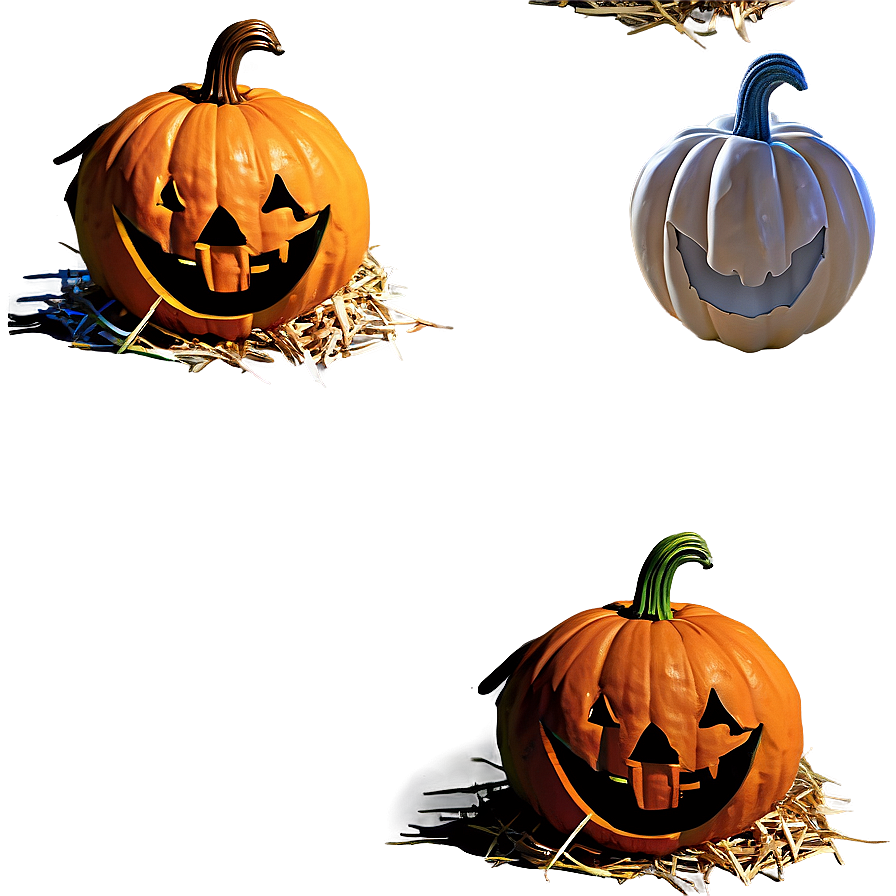 Jack O Lantern On Haystack Png Iay PNG image